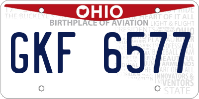 OH license plate GKF6577