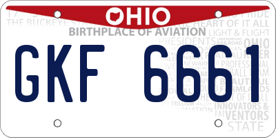 OH license plate GKF6661