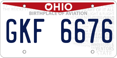 OH license plate GKF6676