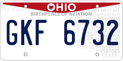 OH license plate GKF6732