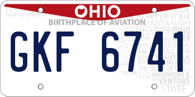 OH license plate GKF6741
