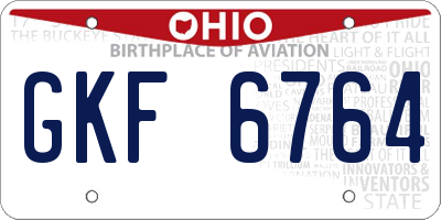 OH license plate GKF6764