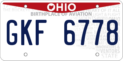 OH license plate GKF6778