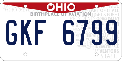 OH license plate GKF6799
