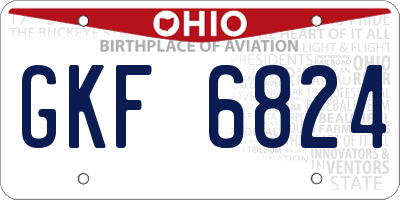 OH license plate GKF6824