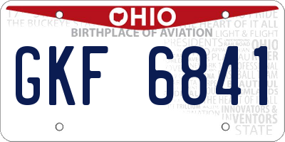 OH license plate GKF6841