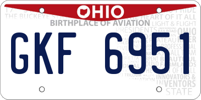 OH license plate GKF6951