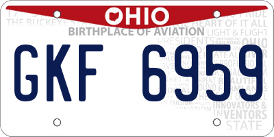 OH license plate GKF6959