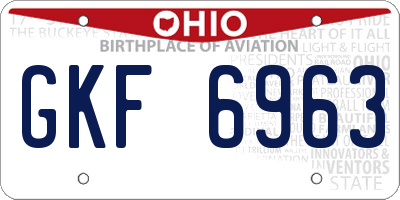 OH license plate GKF6963