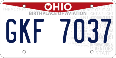 OH license plate GKF7037