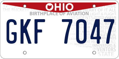 OH license plate GKF7047