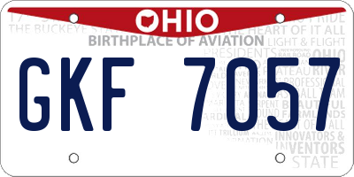 OH license plate GKF7057