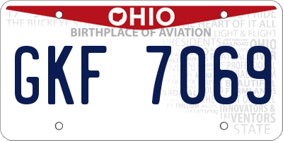 OH license plate GKF7069