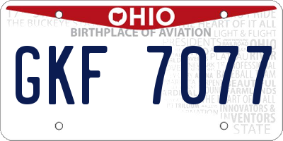 OH license plate GKF7077