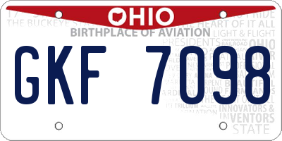 OH license plate GKF7098