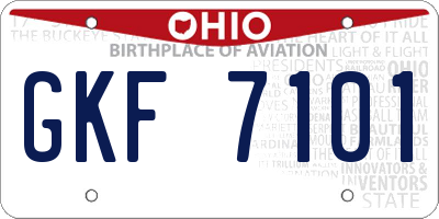 OH license plate GKF7101