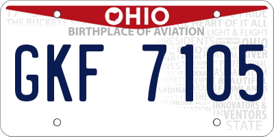 OH license plate GKF7105