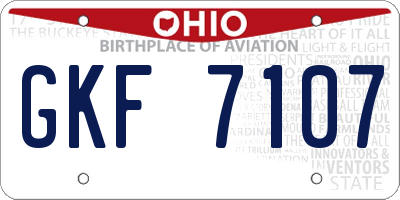 OH license plate GKF7107