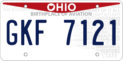 OH license plate GKF7121