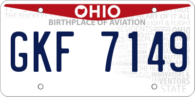 OH license plate GKF7149