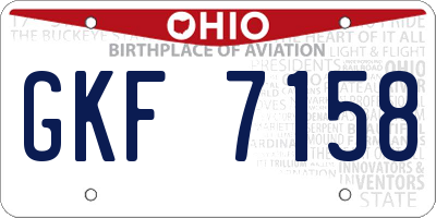OH license plate GKF7158