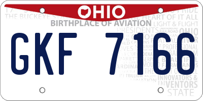 OH license plate GKF7166