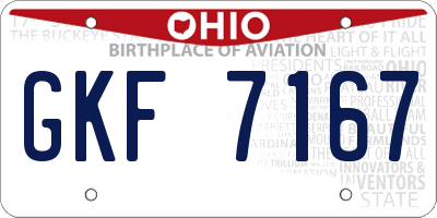 OH license plate GKF7167