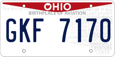 OH license plate GKF7170