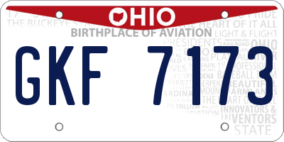 OH license plate GKF7173