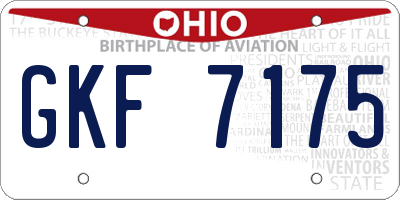 OH license plate GKF7175