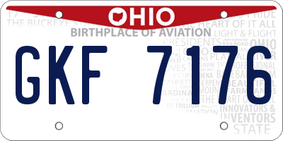 OH license plate GKF7176
