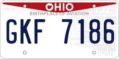 OH license plate GKF7186