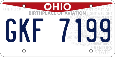 OH license plate GKF7199