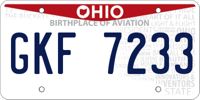 OH license plate GKF7233
