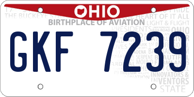 OH license plate GKF7239