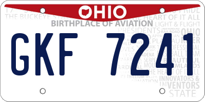 OH license plate GKF7241