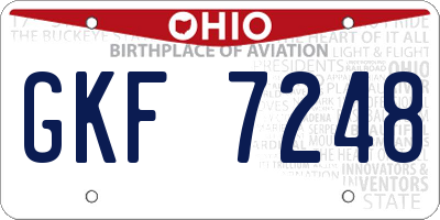 OH license plate GKF7248