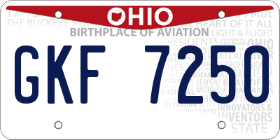 OH license plate GKF7250