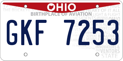 OH license plate GKF7253