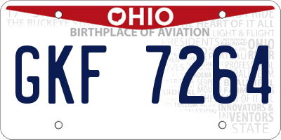 OH license plate GKF7264