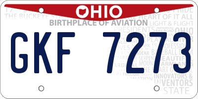 OH license plate GKF7273