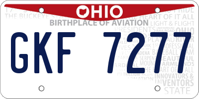 OH license plate GKF7277