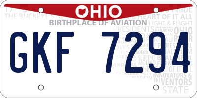 OH license plate GKF7294