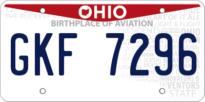 OH license plate GKF7296