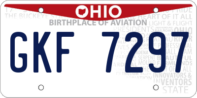 OH license plate GKF7297