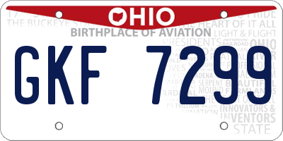 OH license plate GKF7299