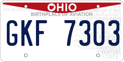 OH license plate GKF7303