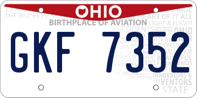 OH license plate GKF7352