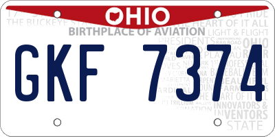 OH license plate GKF7374