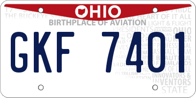 OH license plate GKF7401
